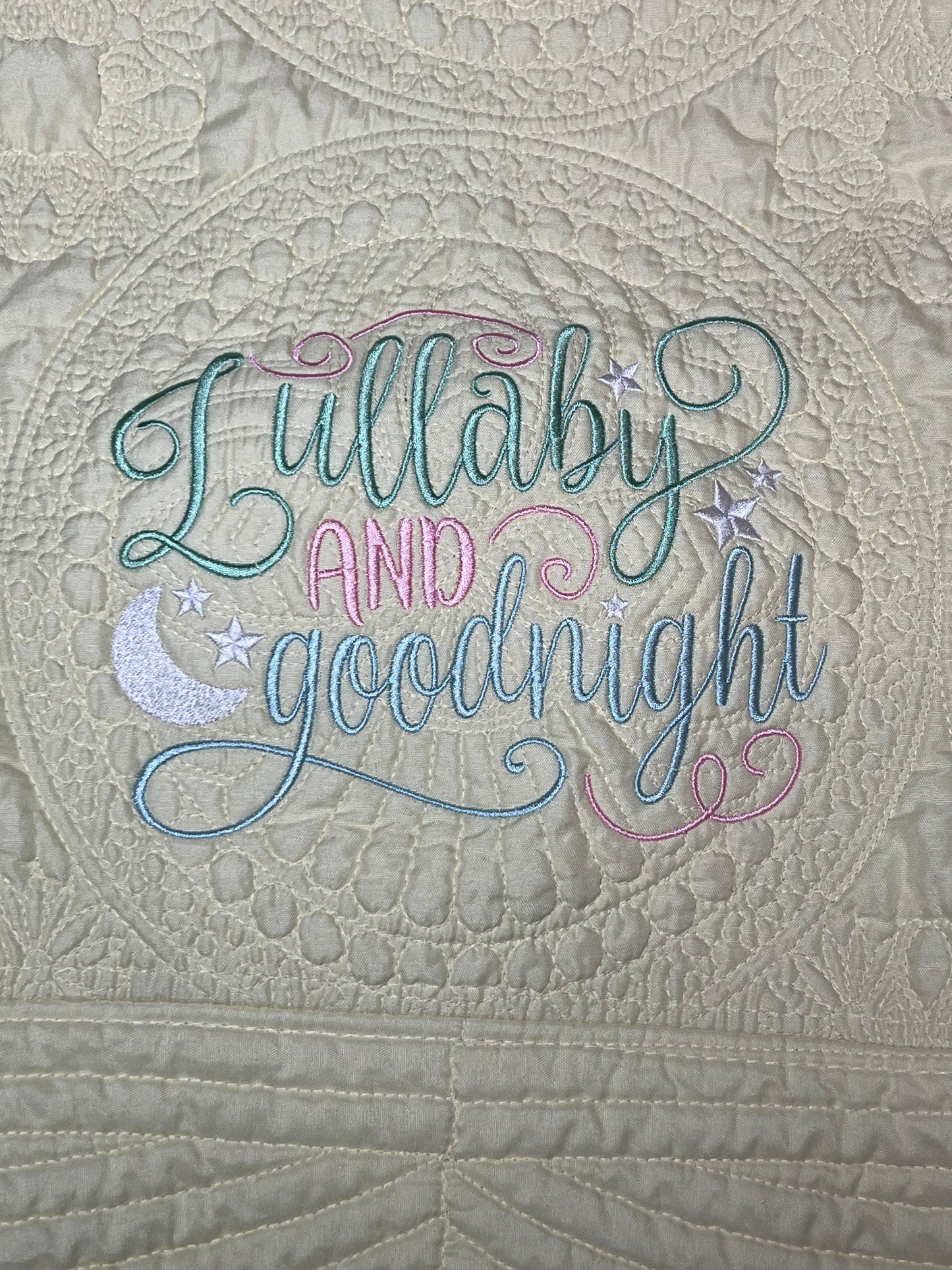 Yellow Embroidered Heirloom Baby Blanket