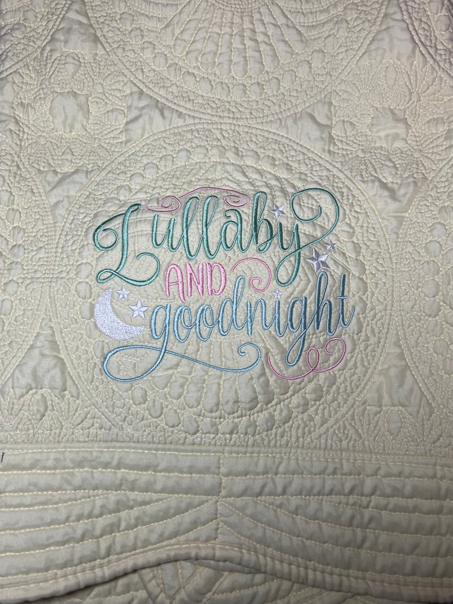 Yellow Embroidered Heirloom Baby Blanket